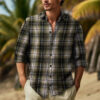 Sf7143661125644a2845ba58f82bc52dbS.jpg Fashion Men's Spring and Autumn Everyday casual British Academy Style Yarn-Dyed Plaid Plus-Size Loose Lapel Long-Sleeved Shirt