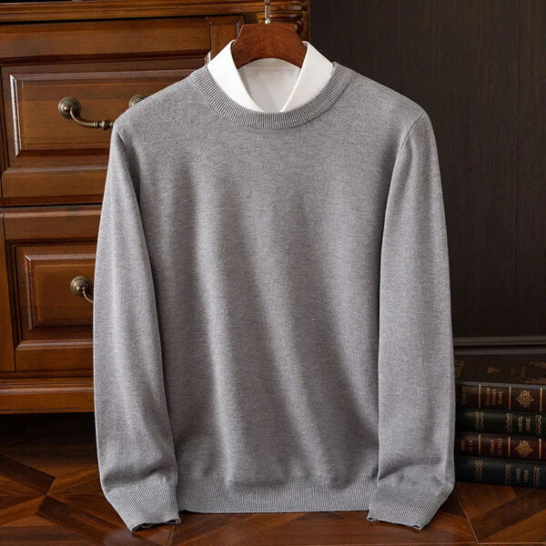 Sf764adac860a40f6aa4604cf9fc531465.jpg Men's 100% Cashmere Sweater O-Neck Pullovers Knit Large Size Wool Sweater Winter New Tops Long Sleeve High-End Jumpers