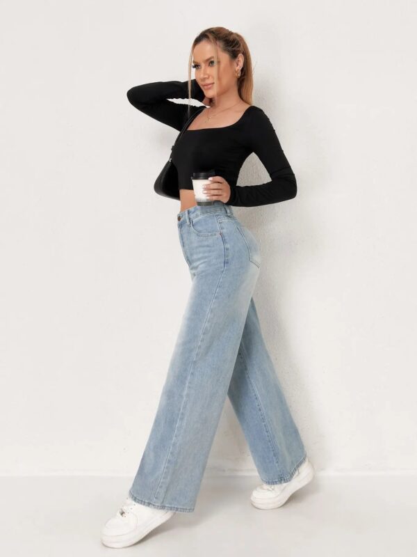 Sf78d70e2988f43c0b9ca937492ba2e316.jpg European and N Trend Washed Blue Wide Leg Jeans Women Jeans Women Comfortable Fashion All-matching Trend Jeans