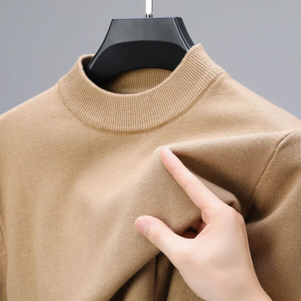 Sf790a9552da54d3581d6164b645c31d6F.jpg Half Turtleneck Knitwear Sweater New Autumn/Winter Mock Neck Sweatshirts Solid Color Pullovers Man Brand Casual Mens Clothing