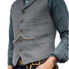 Sf81be64849534aec895b888295ee084fa.jpg Wool Tweed Men's Suits Vest for Groomsmen Wedding Lapel Casual Slim Business Vests Sleeveless Waistcoat Male Gilet Homme Vests