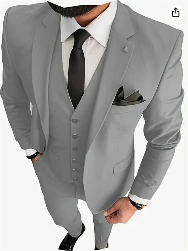 Sf8a58a05684f4bb2aef863f8e70ca22dT.jpg Men's Suits 3pcs Mens Business Suit Notch Lapel Blazer Formal Wedding Groom Pants Tux Vest Tuxedos (Blazer+vest+Pants)