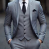 Sf8fedb5bd2c04a3f9caa151ad5e9c897J.jpg Men's Three-Piece White Suit, Anti-Wrinkle, No-Iron, Anti-Stick Fur Business Formal Suit, Four-Season Workplace Work Clothing Dr