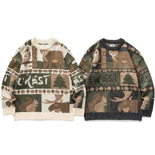 Sf9455cf75327497ba69a6858e8587203D.jpg Y2k Winter Vintage Sweater Men Japanese Cute Bear Women Knitted Sweater Pullover Hip Hop Harajuku Streetwear Men Clothing Tops