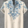 Sf987252fd2e542c599fbfbbb531cf4e2F.jpg 2025 Men's Mandala Flower Pattern Short Sleeve Shirt Summer Vintage New Linen Shirt men's Short Sleeve Leisure Holiday Streetwea