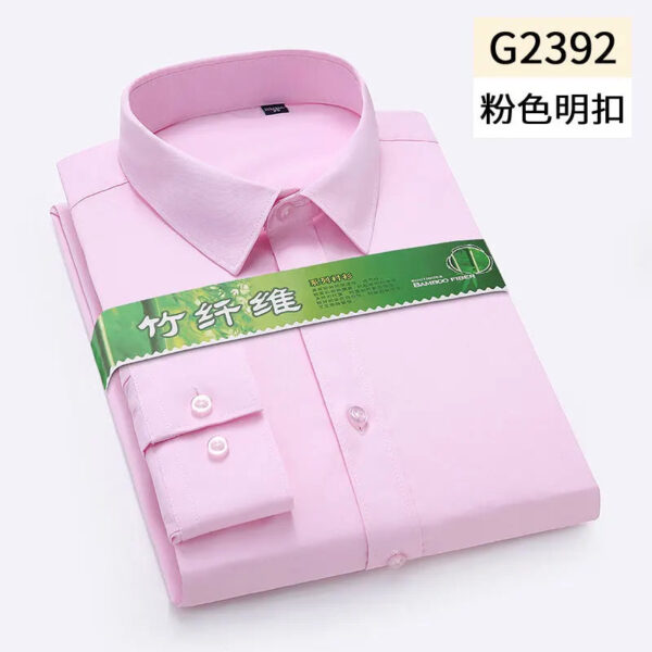 Sf992c2083b014974ad1a81dd7c4d69ddv.jpg Hidden Placket Shirt Bamboo Fiber Micro Elasticity Casual Shirts Men Long Sleeve Slim Fit Easy Care Business Anti-wrinkle 6XL