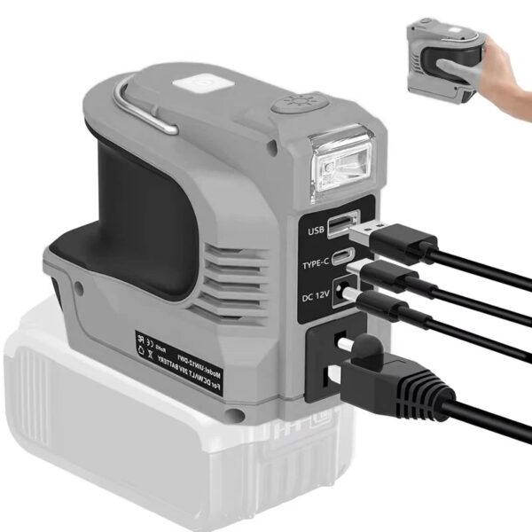 Sf9c276c3ce0640dc87254cb7b2db27c9h.jpg 180W Battery Adapter for Dewalt Inverter Converter For Dewalt DC20V To110V~120V Battery Powered Outlet with USB/Type-C US/EUPlug