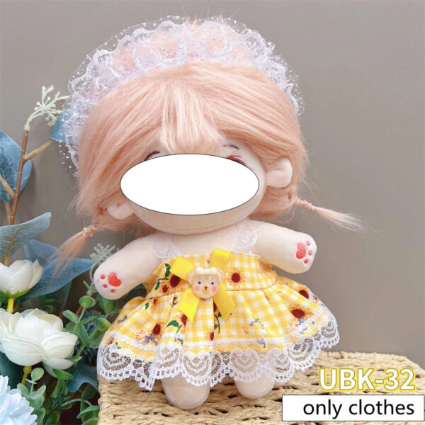Sf9c3fbfa9fec45d6983801be08bed52ft.jpg 20cm Cotton Doll Clothes Cute Dress Lolita Vintage Doll Clothes for Plush Doll Idol Dolls For Cotton Stuffed Dolls Accessories