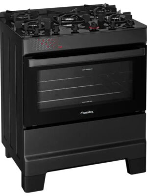Sf9c98fce32284903b2dd4e85cba04552x.jpg Esmaltec 5-Ball Stove Black Esmaltec Glass Table Ideal Top Glass - Bivolt