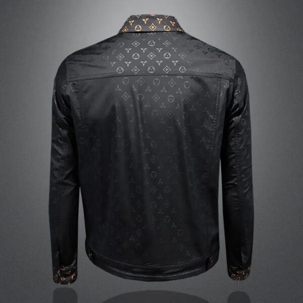 Men's Large Size Dark Flower Jacket Autumn Casual Lapel Slim Fit Handsome Trendy Men's Clothing