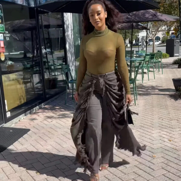 Women Solid Jeans Pants Denim Pleated Trousers Fuzzy Edge Full Lenth Mid Waist Zipper Straight Y2k Streetwear Casual 2026 Spring