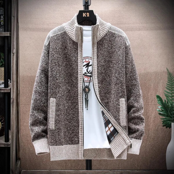 New Fall and Winter Warm Sweater Coat Stand-up Cardigan knitted sweater Casual Knittwear Sweatercoats Male