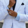 Sfb495f52e51b473787984c5888560898y.png 2 Pieces Casual Men Suits Seersucker Stripe Outfits Custom Wedding Groom Tuxedo Costume Homme Peaked Lapel Jacket+Pants