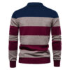 AIOPESON Mens Strip Cotton Button-up Polo Collar Sweater Knit Casual Business Sweaters for Men