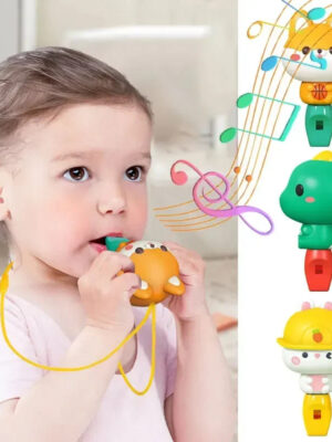 Cute Animal Rabbit Baby Whistle Dinosaur/Dog Whistling for Kid, Early Learning Musical Instruments Toys for Toddlers 1-3 Gift