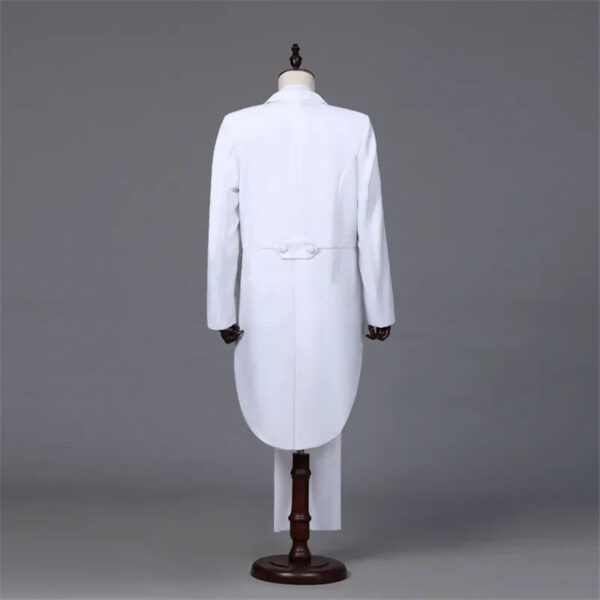 Men's Tailcoat Classic Modern White and Black Basic Style Mens Suit with Tailcoat Singer Magician Stage Jacket Outfits
