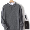 Sfc090deb5a3746629140750be339ce06K.jpg New Men's POLO Collar Sweater Autumn Winter Thick Long Sleeve Business Pullovers 100% Merino Wool Knitwear Shirt Basic Clothes