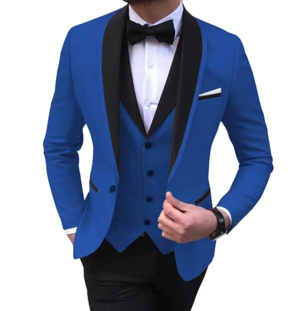 Sfc3dc3ca0ef6486fbc76f935f87ac0ffy.jpg White Slit Mens Suits 3 Piece Black Shawl Lapel Casual Groom Tuxedos for Wedding Groomsmen Suits Men 2025 (Blazer+Vest+Pant)