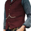 Sfc76bea13d65463fa85582322df6cf99s.jpg Wool Tweed Men's Suits Vest for Groomsmen Wedding Lapel Casual Slim Business Vests Sleeveless Waistcoat Male Gilet Homme Vests