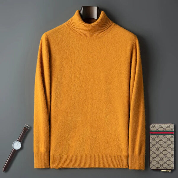 Sfcd363dde4394d41a8d7893a65717b46Z.jpg 100% Male Mink Cashmere Sweater Solid Color Turtleneck Thick Autumn And Winter Loose Large Size Turtleneck Wool Bottoming Shirt
