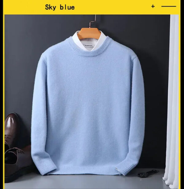 Sfda7d10076204422ae4a3849a946f8bdA.jpg Hot Sale Cashmere Men's Sweater O-Neck Knitted Jumpers Long Sleeve Male Pullover Soft Warm Woolen Fashion Clothing Big Size