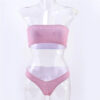 Jucleo 2025 New Swimsuit Women Sexy Glitter Bikini Set Brazilian Thong Biquini High Waist Swimwear Bathing Suit Mujer Blue Pink
