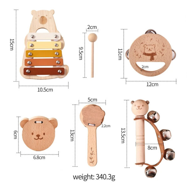 Sfdd2dd05e49e48019f615186724b8ce8Z.jpg 5pc Set Montessori Toys Baby Music Toys Musical Instrument Wooden Educational Toys Baby 0 3 Years Toys Bear Xylophone toys Gifts