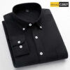 Sfe5a22af5bbb490ab44c86da2664736fY.jpg New in shirt 100%cotton long-sleeve shirts for men fashion Casual plain shirt solid color Oxford single pocket top white clothes
