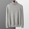 Autumn Winter New Men's 100% Cashmere Sweater Lapel Knitted Pullover Lightweight Warm Long Sleeve Solid Color Tops