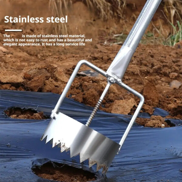 Sfe7ab0b334494e938114ccc1971411d9M.jpg Metal Stainless Steel Multifunctional Greenhouse Film Punch | Retractable Hole Opener| Gardening & Planting Tools
