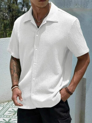Sfede284f3cfc491488346f685a77a22et.jpg Men's Casual Shirt Summer Short Sleeve Male Clothing Hip Hop Streetwear Plus Tops Black White Tee Fashion Baggy Shirt For Men