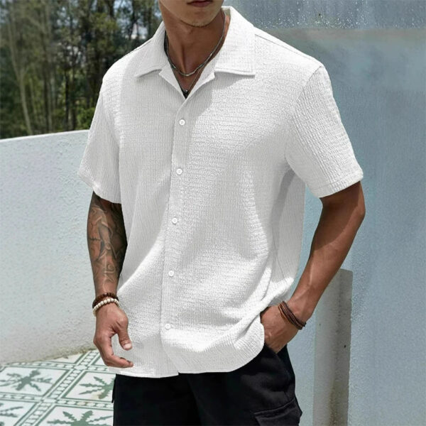 Sfede284f3cfc491488346f685a77a22et.jpg Men's Casual Shirt Summer Short Sleeve Male Clothing Hip Hop Streetwear Plus Tops Black White Tee Fashion Baggy Shirt For Men