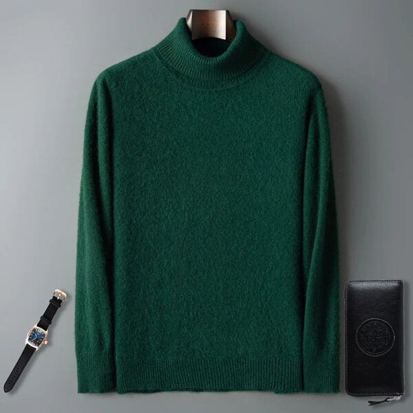 Sff0831b1d3074b9c9d1aee3a4d8cf66cB.jpg 100% Male Mink Cashmere Sweater Solid Color Turtleneck Thick Autumn And Winter Loose Large Size Turtleneck Wool Bottoming Shirt