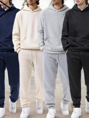 Sff36c222e90b436eb7844b68010d4a63t.jpg Men's Autumn and Winter Solid Color Hoodie+jogging Pants Two-piece Set Fashionable Outdoor Casual Sportswear Men's Tracksuit