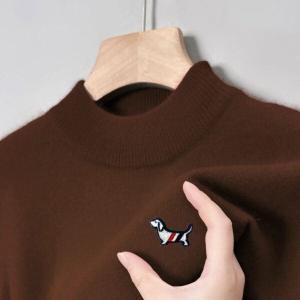 Sff741557878a4ceba24ee191923e949eR.jpg Hot Sale Luxury Quality Men's Knit Sweater Mock Neck Dog Embroid Pullover Autumn Winter Exquisite Fashion Soft Warm Men's Wear