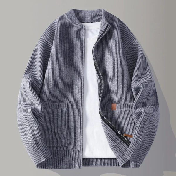 Sfff4d95ef37a499a9350d01c89c8497bZ.jpg Autumn Winter Knit Sweatercoat Men Stand Collar Loose Casual Knitted Cardigan Mens