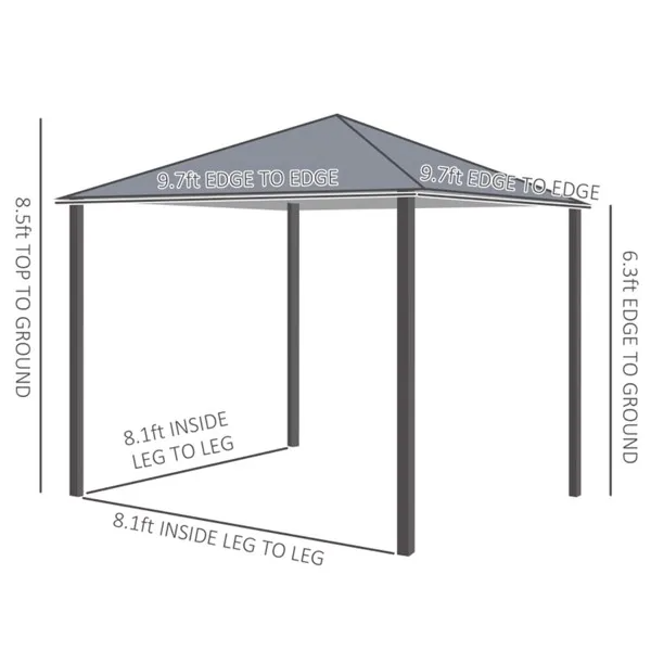 10ft X 10ft Patio Gazebo-black-as 10ft X 10ft Patio Gazebo-black-as