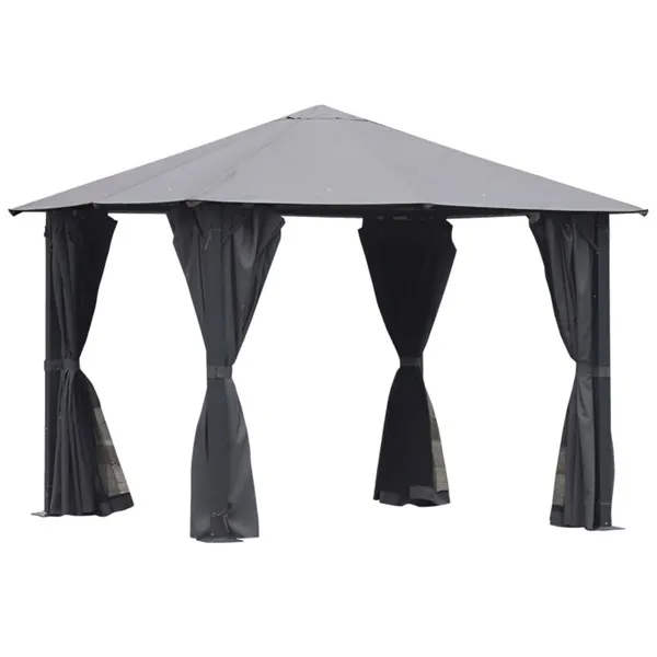 10ft X 10ft Patio Gazebo-black-as