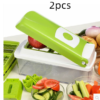 12pcs Multifunctional Vegetable Chopper Handle Food Grate Slicer Dicer