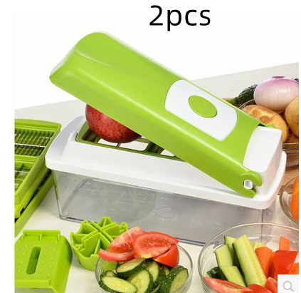 12pcs Multifunctional Vegetable Chopper Handle Food Grate Slicer Dicer