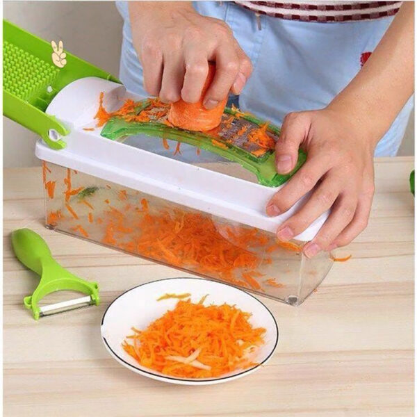 12pcs Multifunctional Vegetable Chopper Handle Food Grate Slicer Dicer