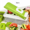 12pcs Multifunctional Vegetable Chopper Handle Food Grate Slicer Dicer