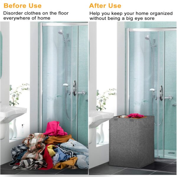 1Pc Foldable Laundry Hampers Washing Clothes Basket with Lid Handles 1Pc Foldable Laundry Hampers Washing Clothes Basket with Lid Handles