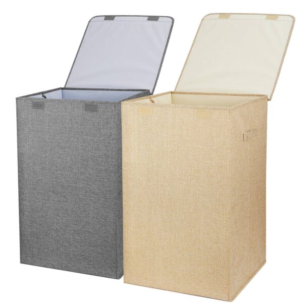 1Pc Foldable Laundry Hampers Washing Clothes Basket with Lid Handles 1Pc Foldable Laundry Hampers Washing Clothes Basket with Lid Handles