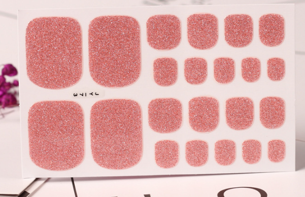 22 Nail Art Stickers Solid Color Green Onion Powder Foot