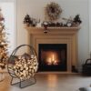 24 Inch Round Indoor Outdoor Wrought Iron Fireplace Wood Stand 24 Inch Round Indoor Outdoor Wrought Iron Fireplace Wood Stand