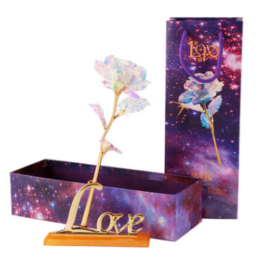 24K Luminous Color Gold Rose Flower Set 24K Luminous Color Gold Rose Flower Set
