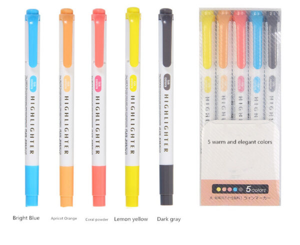 25 Colors Double Head Highlighter Pen Mildliner Fluorescent