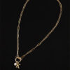 26 English Letter Necklace Stainless Steel Clip Chain Imitation Pearl