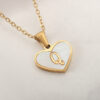 26 Letter Heart-shaped Necklace White Shell Love Clavicle Chain Fashion